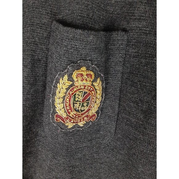 Lauren Ralph Lauren Women's Gray Merino Wool Crest Cardigan  Sweater Blazer XL - Picture 4 of 16